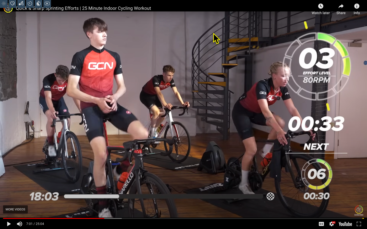 Screenshot of GCN Workout video